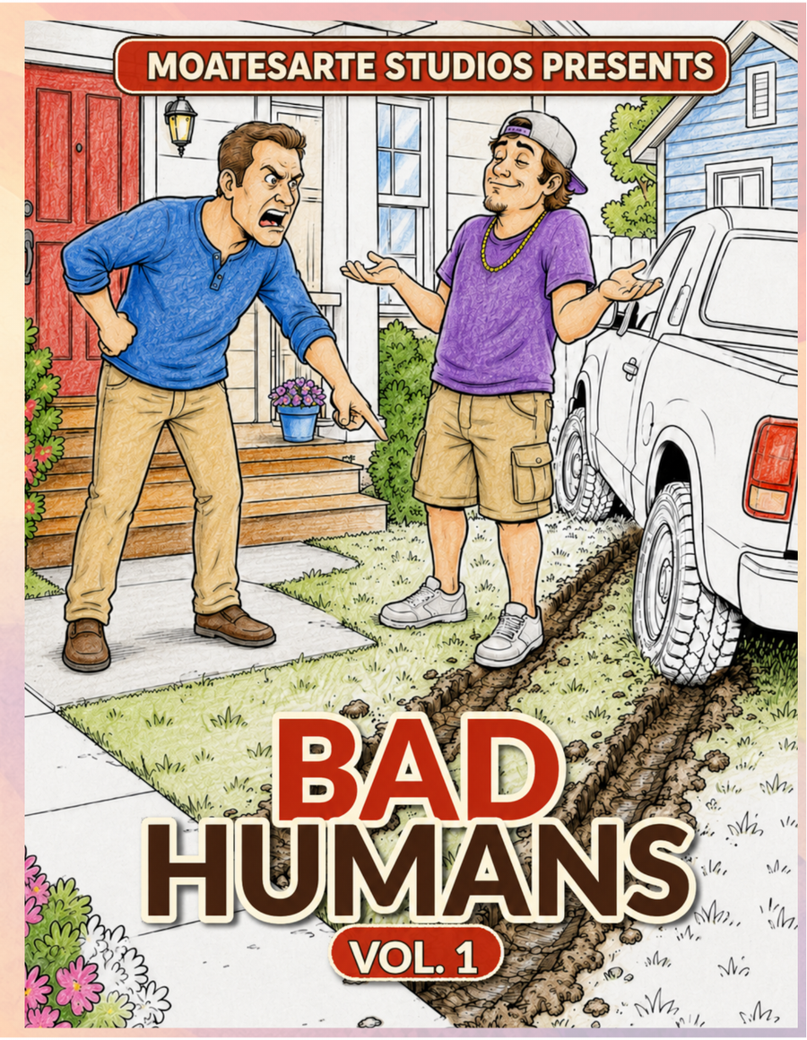 Bad Humans Volume 1 adult coloring book cover