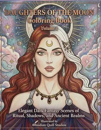 Daughters of the Moon Volume 1 coloring book cover