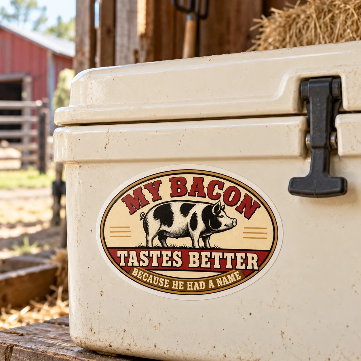 My Bacon Tastes Better Sticker, Funny Homestead Pig Decal, Farm Raised Food Gift