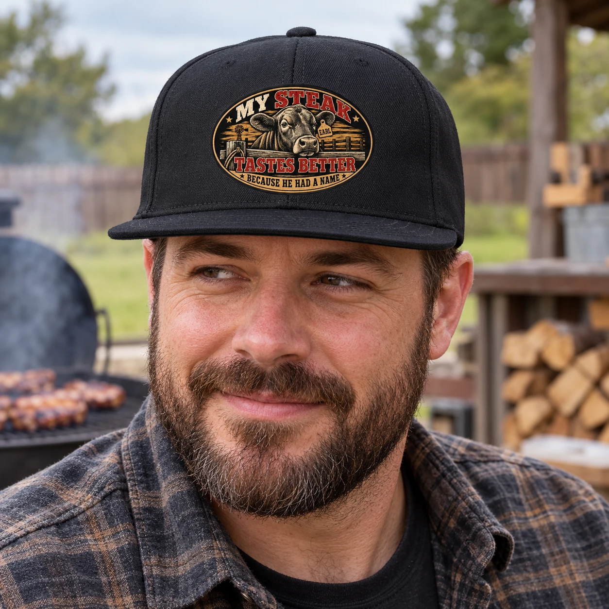 My Steak Tastes Better Snapback Hat