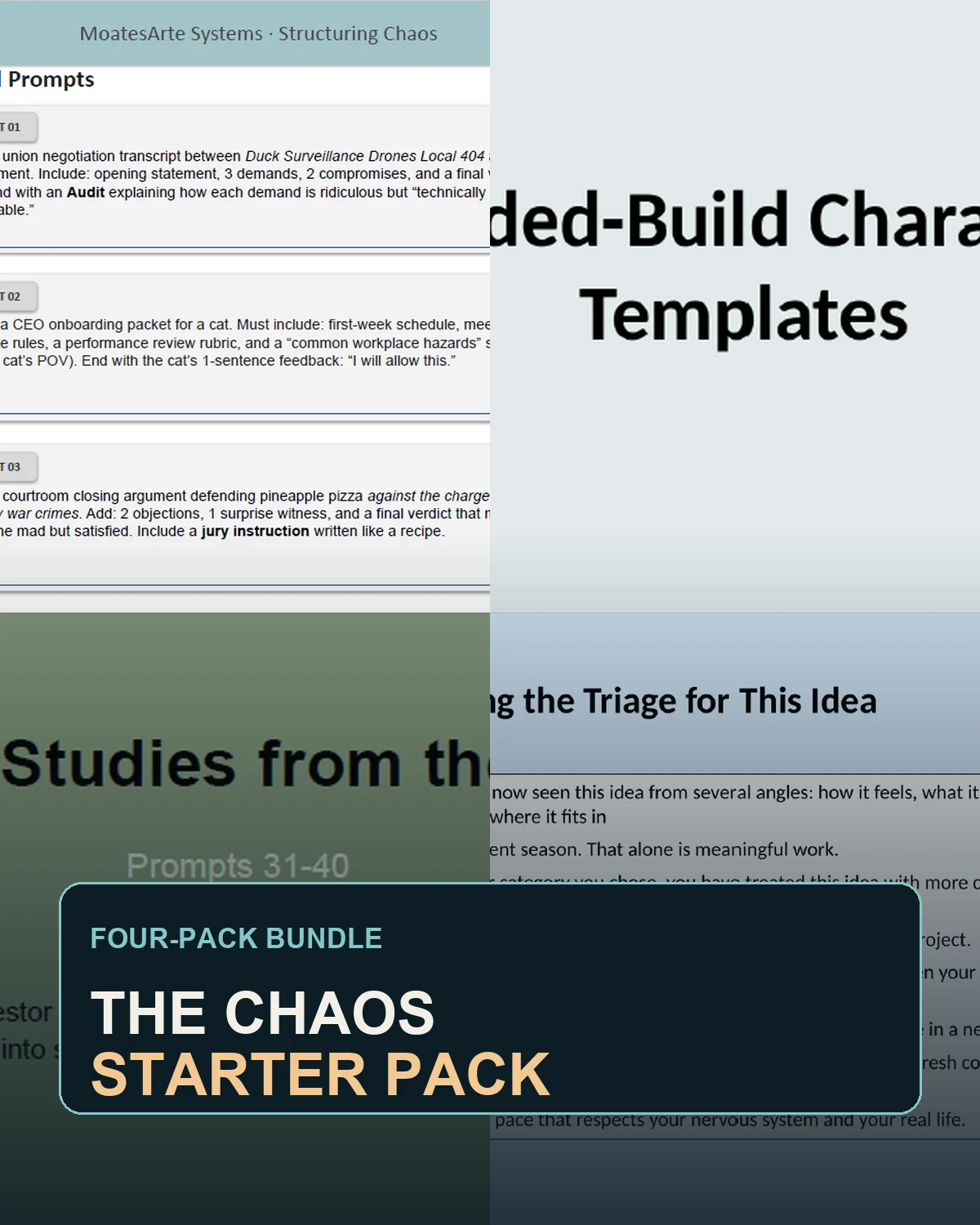 The Chaos Starter Pack four-pack bundle collage