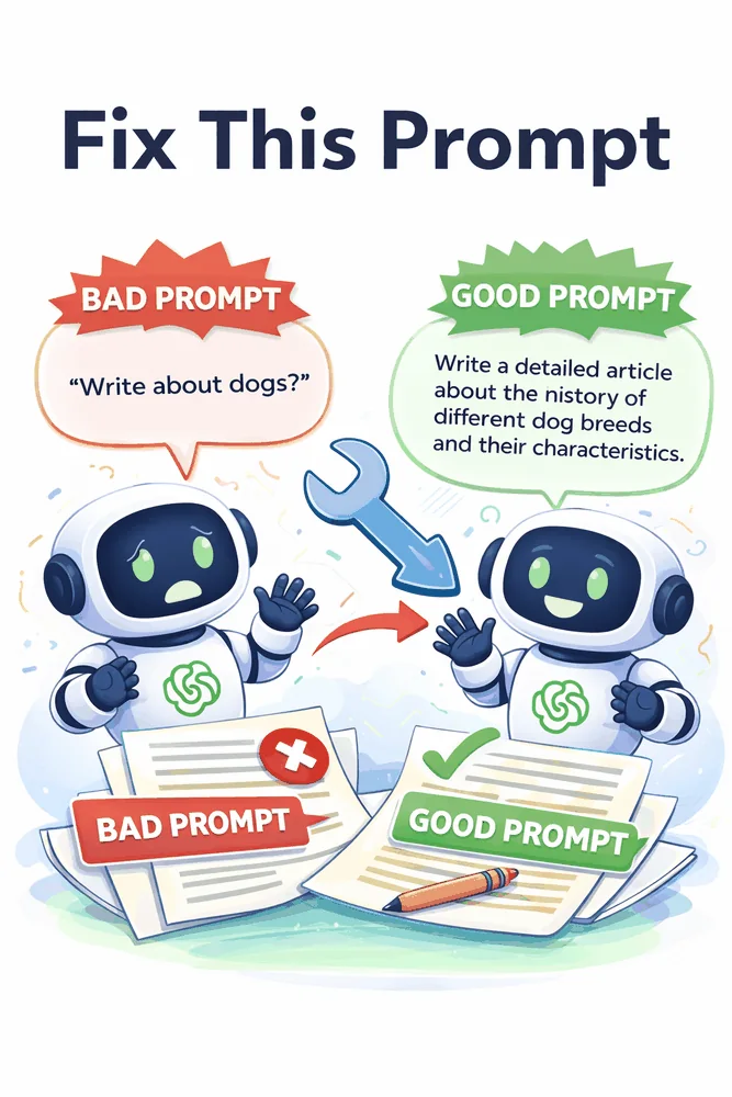 Fix This Prompt cover showing a bad prompt transformed into a good prompt